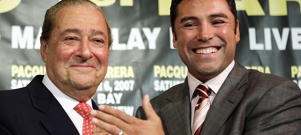 Oscar De la Hoya and Bob Arum