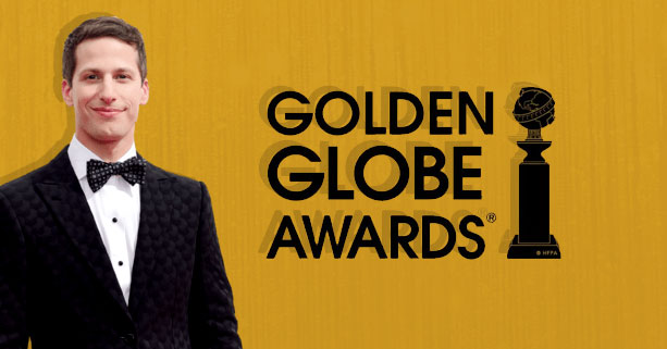 2019 Golden Globe Awards Logo with Host Andy Samberg