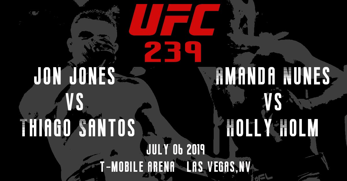 UFC 239 Logo - Jon Jones vs Thiago Santos / Amanda Nunes vs Holly Holm text
