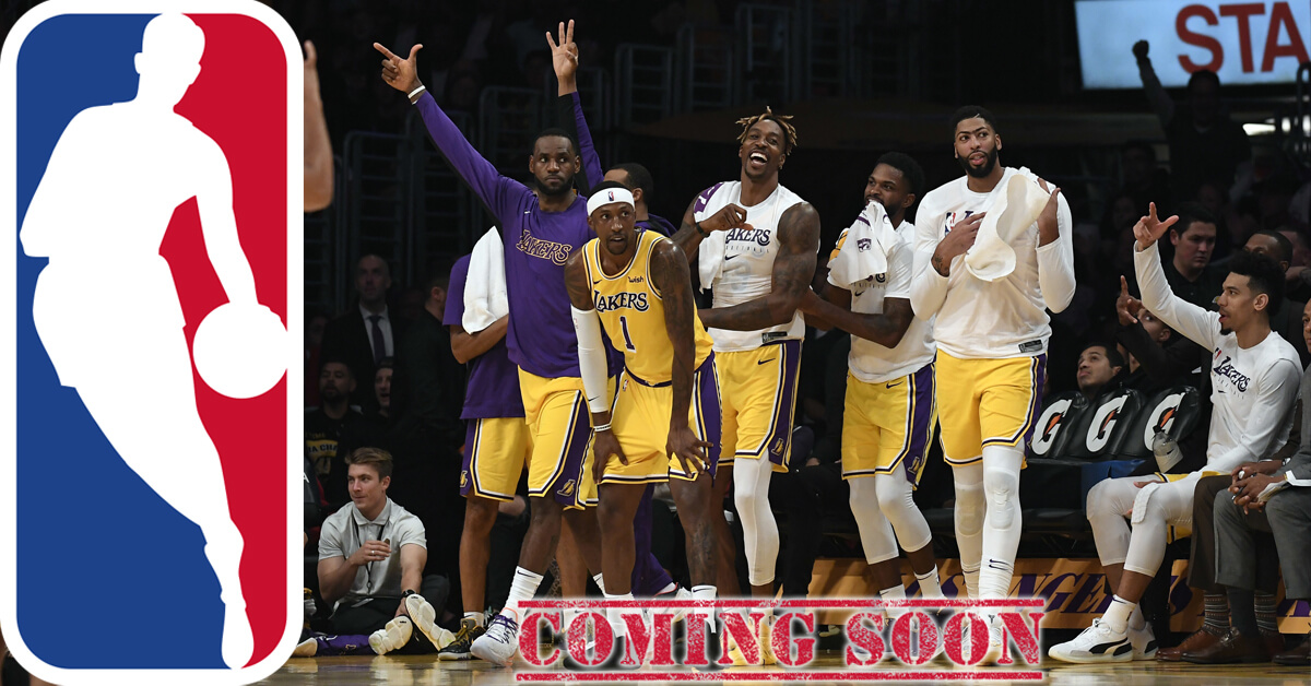 Los Angeles Lakers Team Players - NBA Logo - Coming Soon Stamp