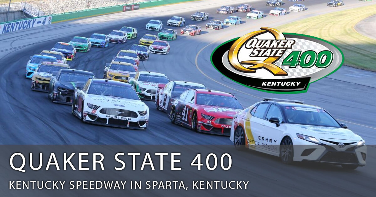 NASCAR Cars Racing at the Kentucky Speedway - Quaker State 400 Logo