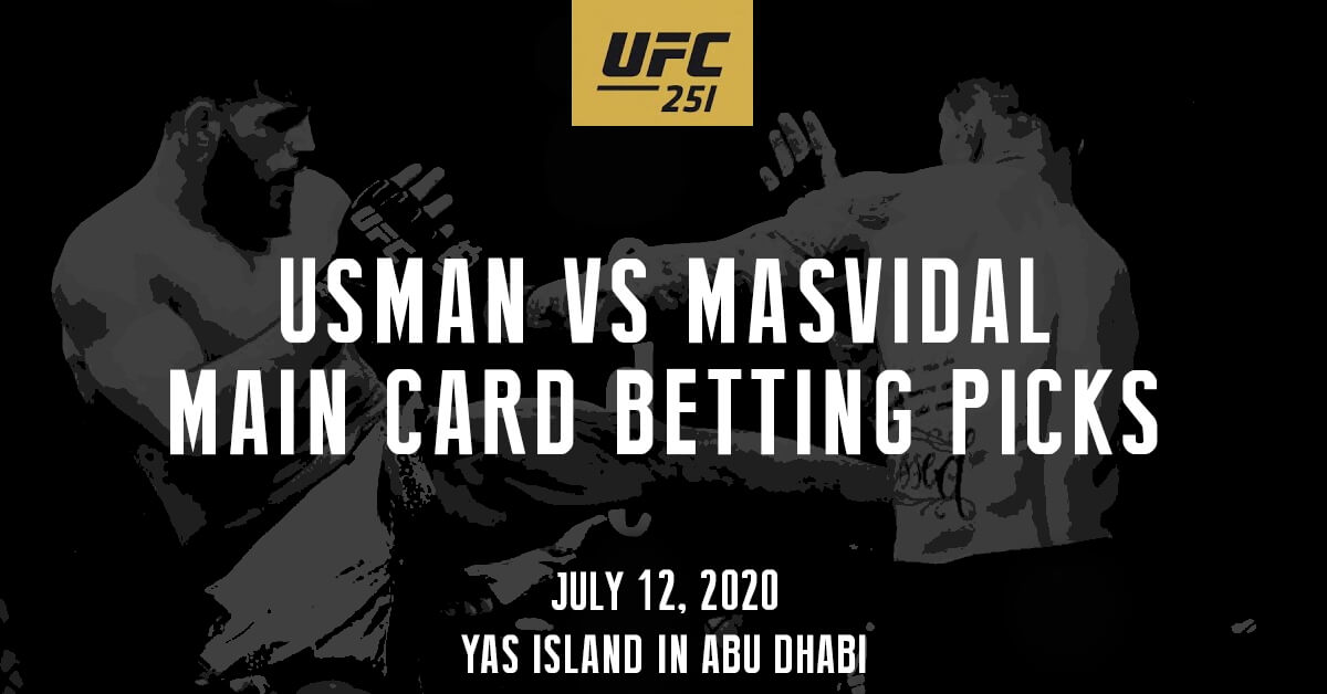 Usman vs Masvidal Main Card - UFC 251 Logo - MMA Fighters Background